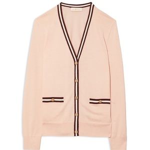 Tory Burch RARE color-block pink cardigan
